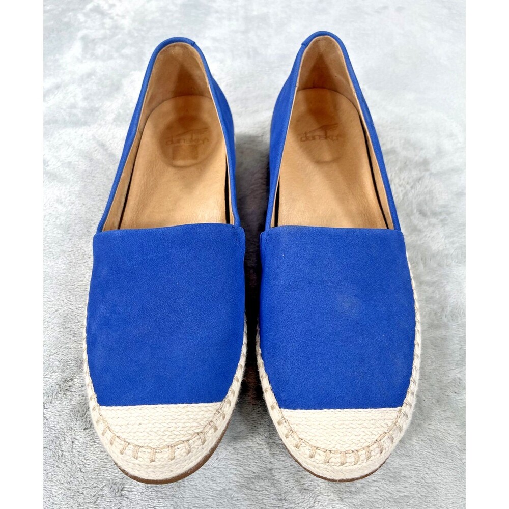 Dansko Lesley Cobalt Blue Nubuck Espadille Slip On Comfort Flats Size 40 US 9.5